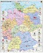 Deutschland politisch mit Wappen 1 : 700.000