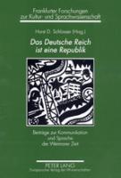 Das Deutsche Reich ist eine Republik