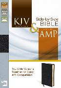 KJV, Amplified, Side-by-Side Bible, Bonded Leather, Black, Red Letter Edition