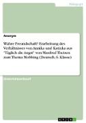 Wahre Freundschaft? Erarbeitung des Verhältnisses von Annika und Katinka aus "Täglich die Angst" von Manfred Theisen zum Thema Mobbing (Deutsch, 6. Klasse)
