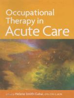 Occupational Therapy in Acute Care