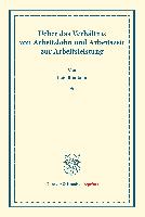 Ueber das Verhältnis von Arbeitslohn und Arbeitszeit zur Arbeitsleistung