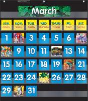 Monthly Calendar (Black) Pocket Chart