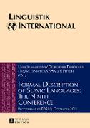 Formal Description of Slavic Languages: The Ninth Conference