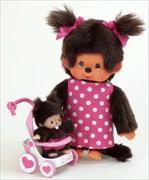 Monchhichi - Mother, Baby & Stroller Set 20cm