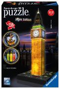 Ravensburger 3D Puzzle 12588 - Big Ben Night Edition - Das Wahrzeichen aus London, offiziell Elizabeth Tower, als LED beleuchtetes Bauwerk - für Modellbau und Puzzle Fans ab 8 Jahren
