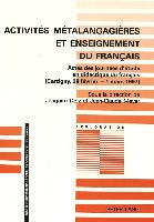 Activités métalangagières et enseignement du français