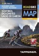 Roadbike Karte Südtirol Dolomites Lago di Garda mit 50 GPS Tracks + App