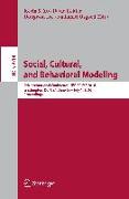 Social, Cultural, and Behavioral Modeling