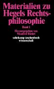 Materialien zu Hegels Rechtsphilosophie I