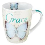 Botanic Butterfly Blessings Blue Grace Mug - Ephesians 2:8