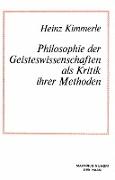 Philosophie Der Geisteswissenschaften ALS Kritik Ihrer Methoden