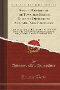 Annual Reports of the Town and School District Of¿cers of Andover, New Hampshire