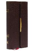 NKJV, Checkbook Bible, Compact, Bonded Leather, Burgundy, Wallet Style, Red Letter