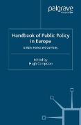 Handbook of Public Policy in Europe