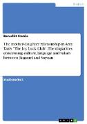 The mother-daughter relationship in Amy Tan¿s "The Joy Luck Club". The disparities concerning culture, language and values between Jing-mei and Suyuan