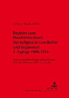 Register zum Handwörterbuch- "Die Religion in Geschichte und Gegenwart"- 1. Auflage 1908-1914