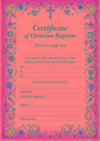 Certificate Of Baptism New B201 Pk