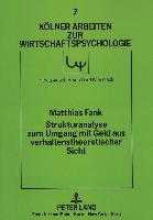 Strukturanalyse zum Umgang mit Geld aus verhaltenstheoretischer Sicht