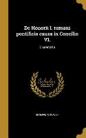 De Honorii I. romani pontificis causa in Concilio VI.: Dissertatio