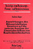 Auswirkungen des Bilanzrichtlinien-Gesetzes auf die externe Analyse der Einzelabschlüsse von Kapitalgesellschaften