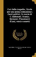 Cori delle tragedie, Strofe per una prima comunione, Canti politici, In morte di C. Imbonati, Urania, Sermoni, Frammenti d'inni, versi e sonetti