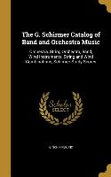 G SCHIRMER CATALOG OF BAND & O