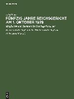 Fünfzig Jahre Reichsgericht am 1. Oktober 1929