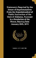 Statements Required by the House of Representatives From the Superintendent of Public Instruction of the State of Alabama, Pursuant to a Resolution of