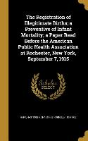 The Registration of Illegitimate Births, a Preventive of Infant Mortality, a Paper Read Before the American Public Health Association at Rochester, Ne