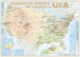 Bourbon-Rye-Whiskey Distilleries in USA - Poster 60x42cm - Standard Edition
