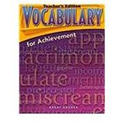 Great Source Vocabulary for Achievement: Teacher Edition Grade 10 Fourth Course 2006