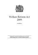 Welfare Reform ACT 2009: Elizabeth II - Chapter 24