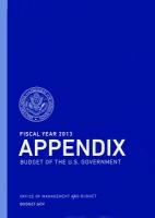 Fiscal Year 2013 Appendix, Budget of the United States Government