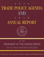 2011 Trade Policy Agenda and 2010 Annual Report of the President of the United States on the Trade Agreements Program