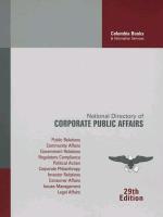 National Directory of Corporate Public Affairs: 2011