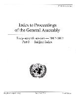 Index to Proceedings of the General Assembly: 2012/2013: Part I- Subject Index