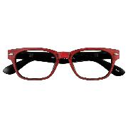 WOODY Wood, G55300, rot, +1.00.dpt, Retro-Kunststoffbrille im Holzdesign