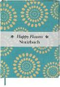 Happy Flowers Notizbuch groß - türkis