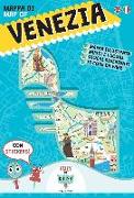 Mappa di Venezia illustrata. Con adesivi. Ediz. italiana e inglese
