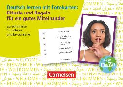 Deutsch lernen mit Fotokarten - Sekundarstufe I/II und Erwachsene, Rituale und Regeln für ein gutes Miteinander, Sprechanlässe für Schüler und Erwachsene, 100 Fotokarten