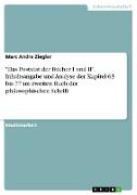 "Das Postulat der Bücher I und II". Inhaltsangabe und Analyse der Kapitel 63 bis 77 im zweiten Buch der philosophischen Schrift