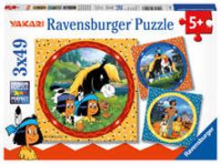 Ravensburger Kinderpuzzle - 08000 Yakari, der tapfere Indianer - Yakari-Puzzle für Kinder ab 5 Jahren, mit 3x49 Teilen