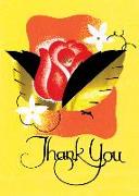 Thank You with a Red Rose. 6 Cards, Individually Bagged with Envelopes, Plus Header