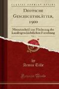 Deutsche Geschichtsblätter, 1900, Vol. 1