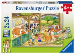 Ravensburger Kinderpuzzle - 09195 Fröhliches Landleben - Puzzle für Kinder ab 4 Jahren, mit 2x24 Teilen