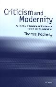 Criticism and Modernity: Aesthetics, Literature, and Nations in Europe and Its Academies