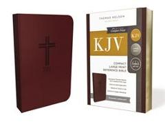 KJV, Reference Bible, Compact, Large Print, Leathersoft, Burgundy, Red Letter, Comfort Print