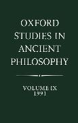 Oxford Studies in Ancient Philosophy: Volume IX: 1991