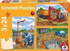 Auf der Baustelle. 3 x 24 Teile Puzzle